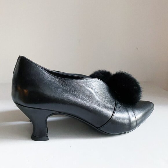 NEW Yosh Collection Black Leather Pur Pom Detail  Retro Style Ankle Boot… - Picture 2 of 10